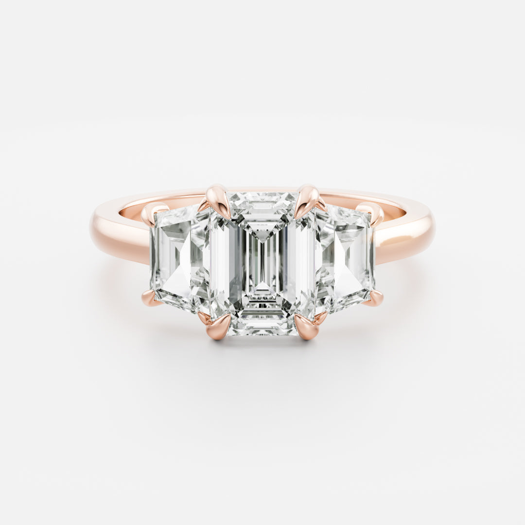 Oval Three Stone Lab Grown Diamond Engagement Ring