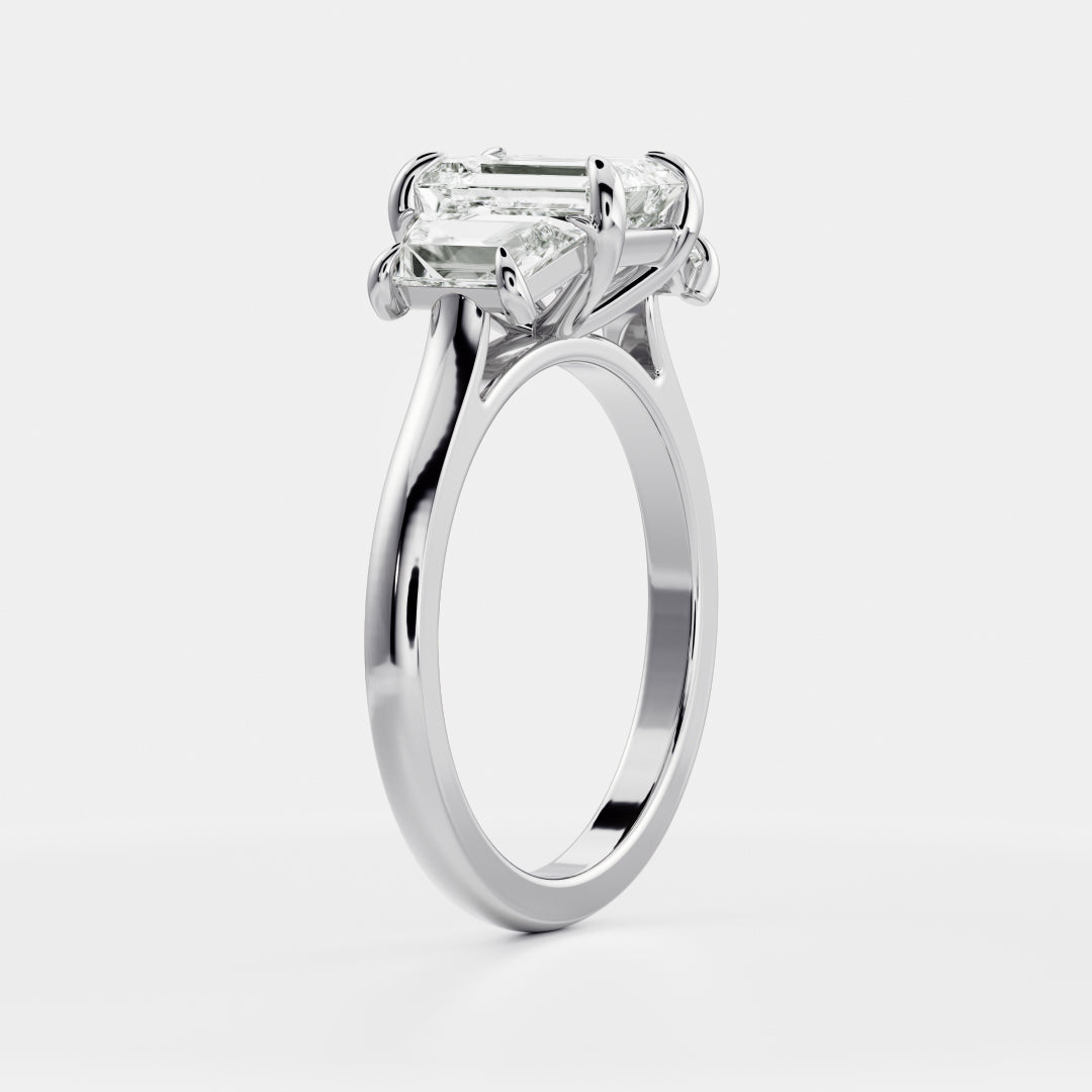 Oval Three Stone Lab Grown Diamond Engagement Ring