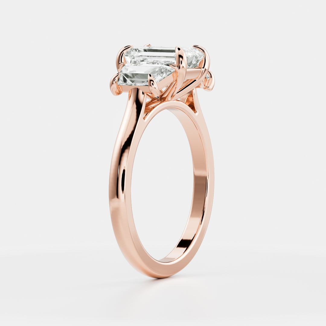 Oval Three Stone Lab Grown Diamond Engagement Ring