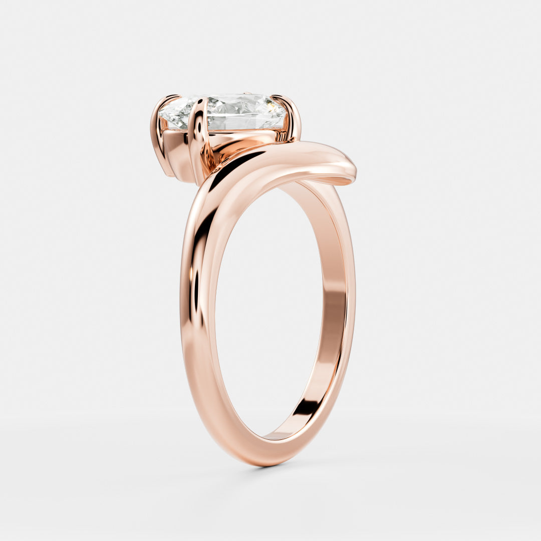 Oval Three Stone Lab Grown Diamond Engagement Ring