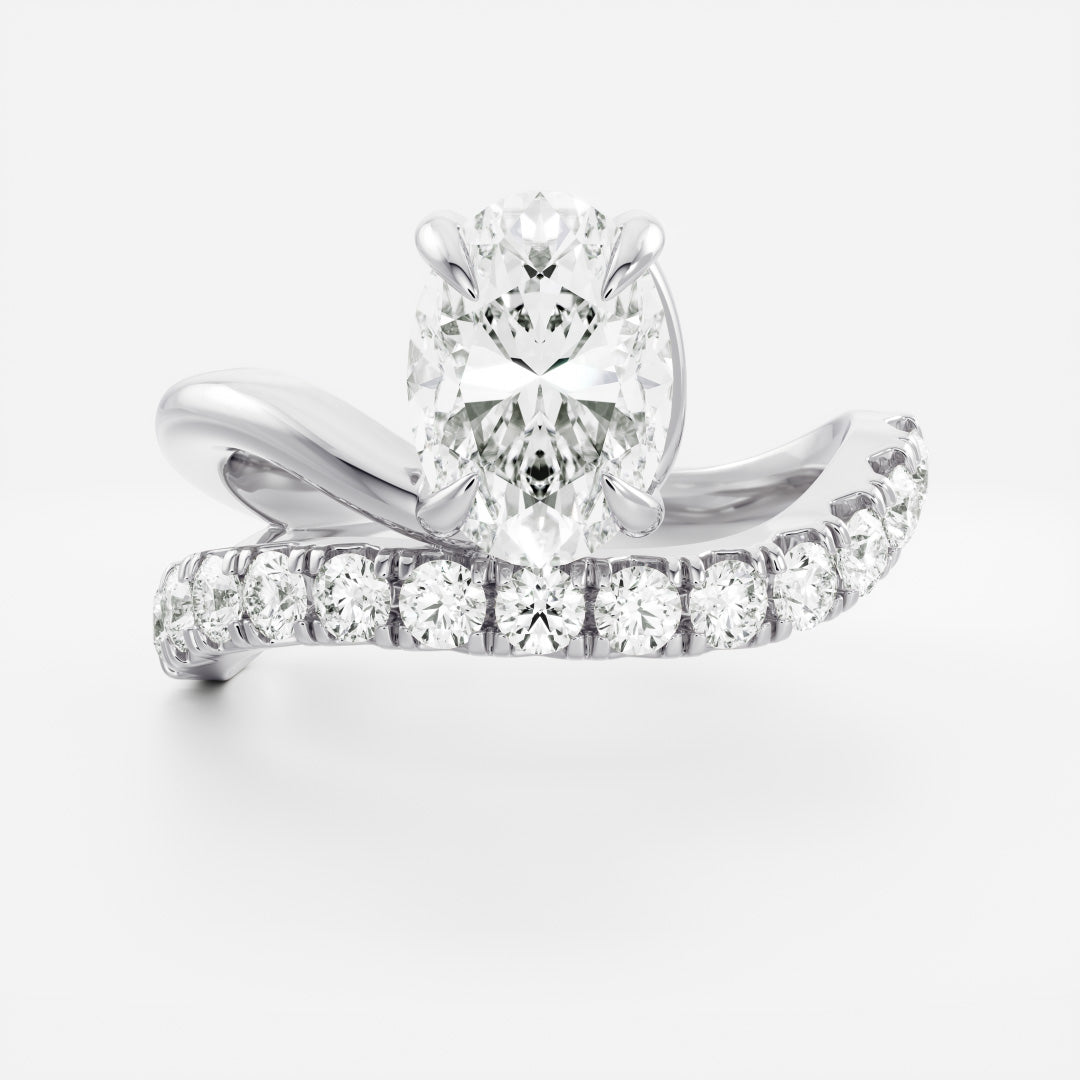 Oval Three Stone Lab Grown Diamond Engagement Ring