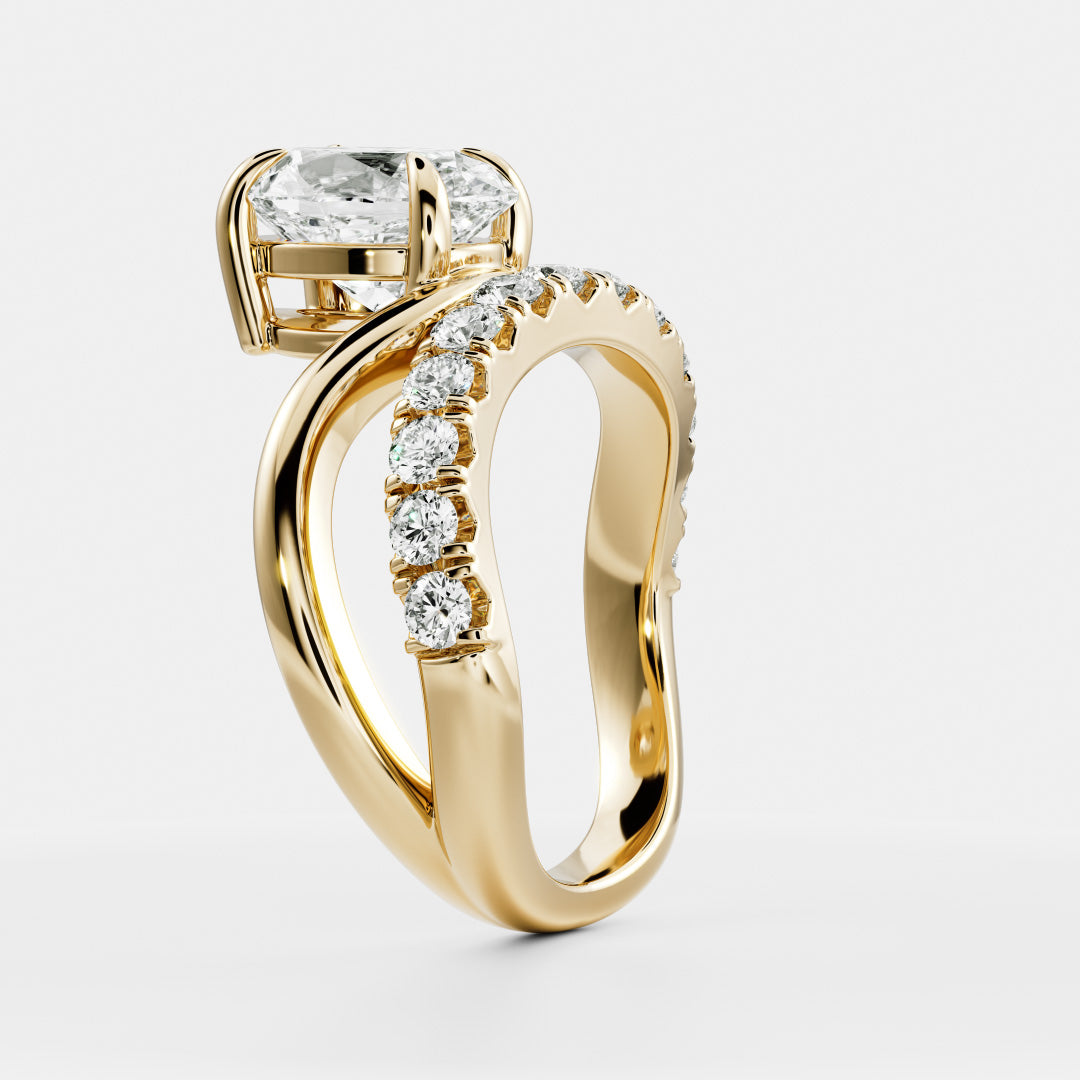 Oval Three Stone Lab Grown Diamond Engagement Ring