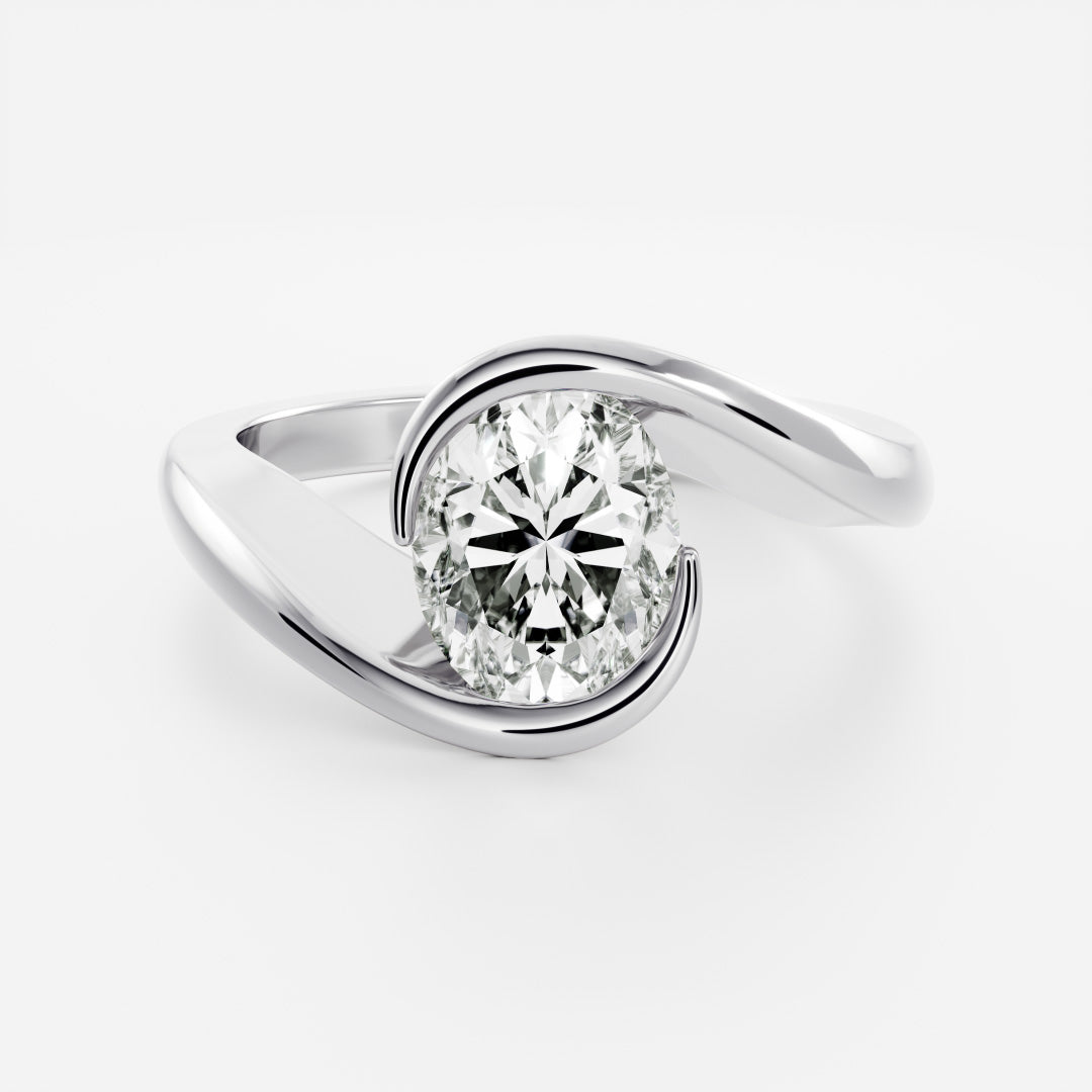 Oval Three Stone Lab Grown Diamond Engagement Ring