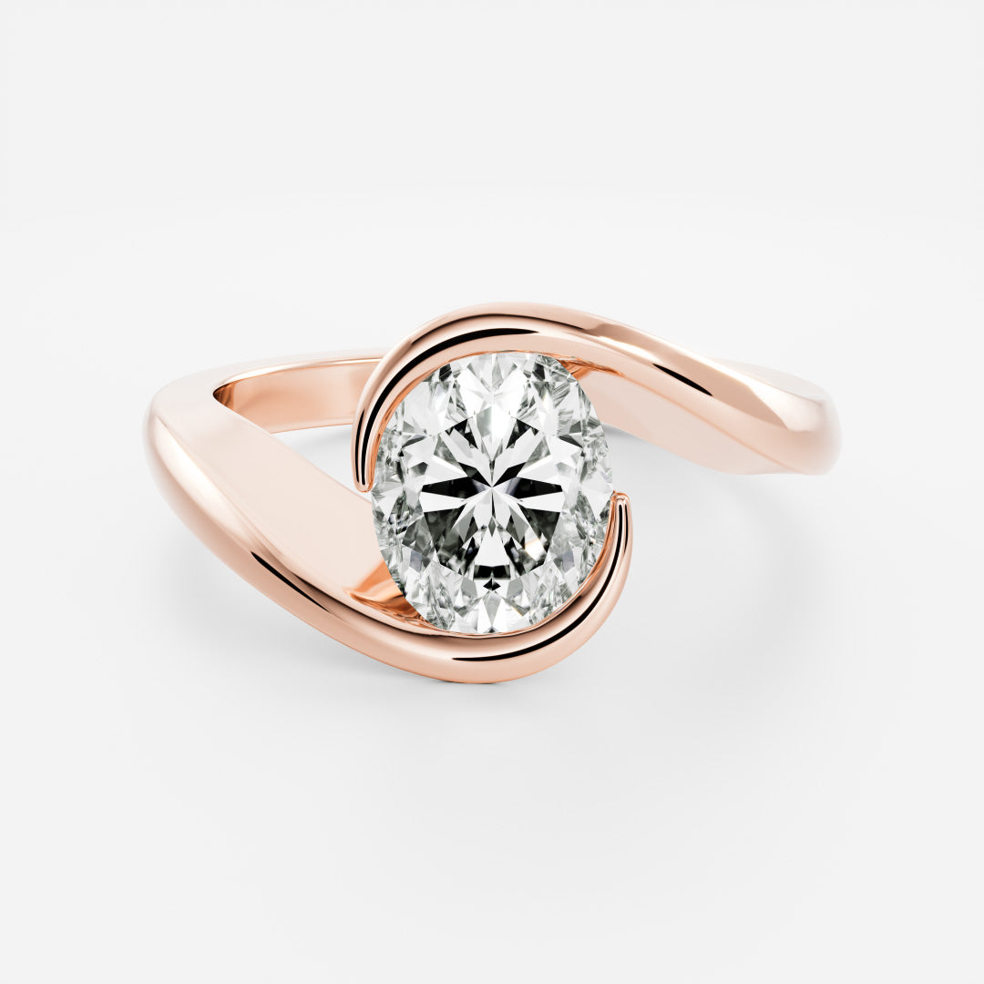 Oval Three Stone Lab Grown Diamond Engagement Ring