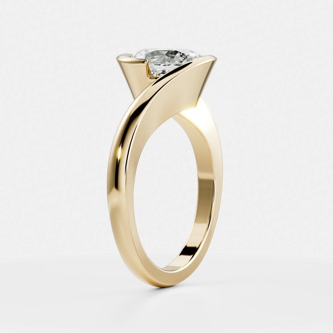 Oval Three Stone Lab Grown Diamond Engagement Ring