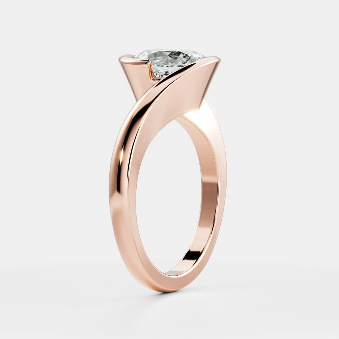 Oval Three Stone Lab Grown Diamond Engagement Ring