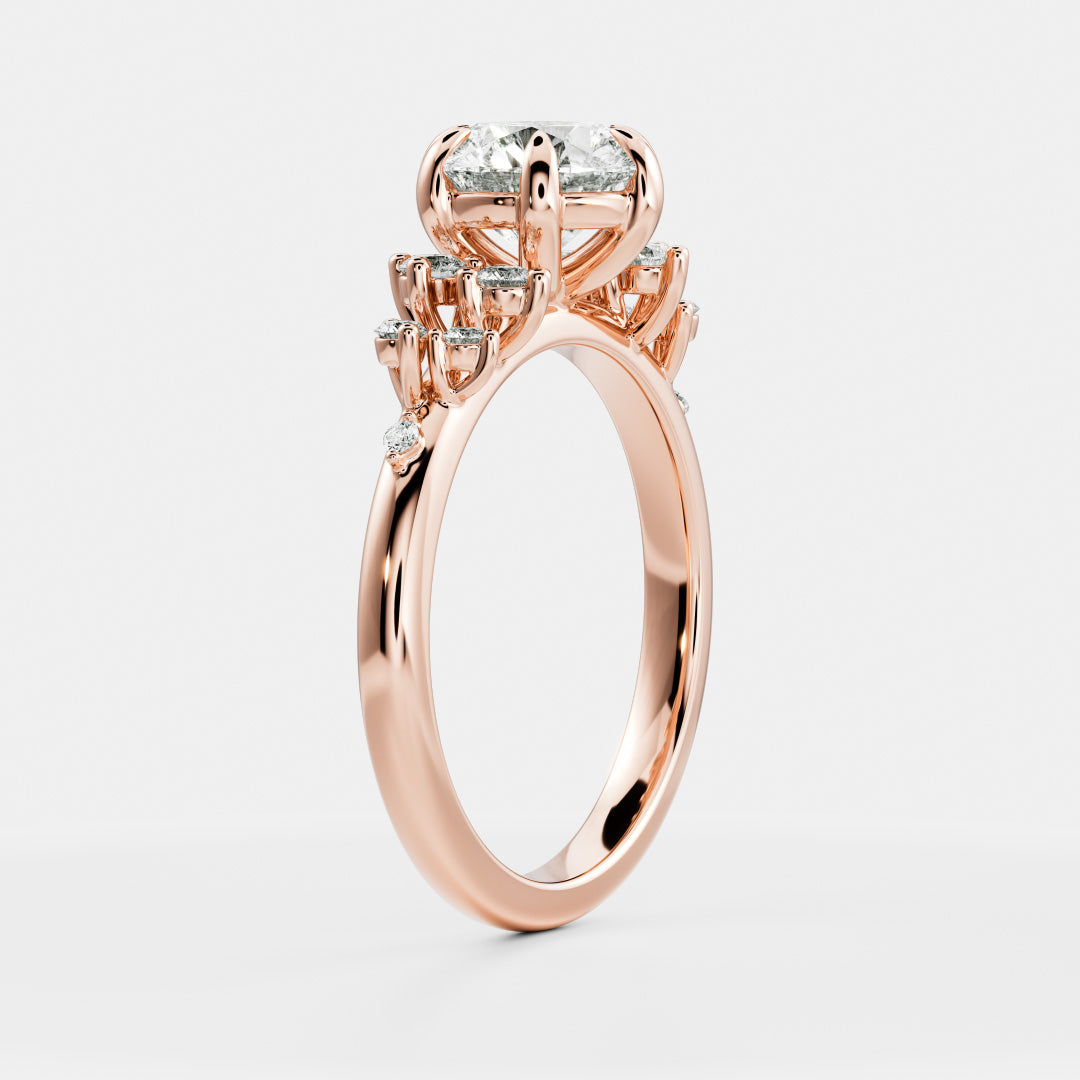 Oval Three Stone Lab Grown Diamond Engagement Ring