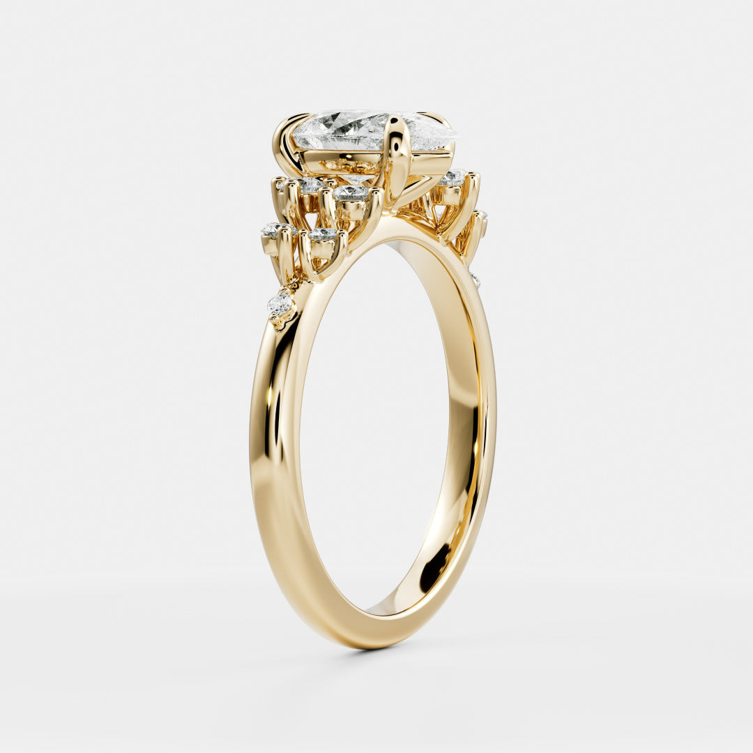 Oval Three Stone Lab Grown Diamond Engagement Ring