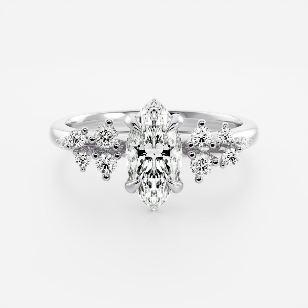 Oval Three Stone Lab Grown Diamond Engagement Ring