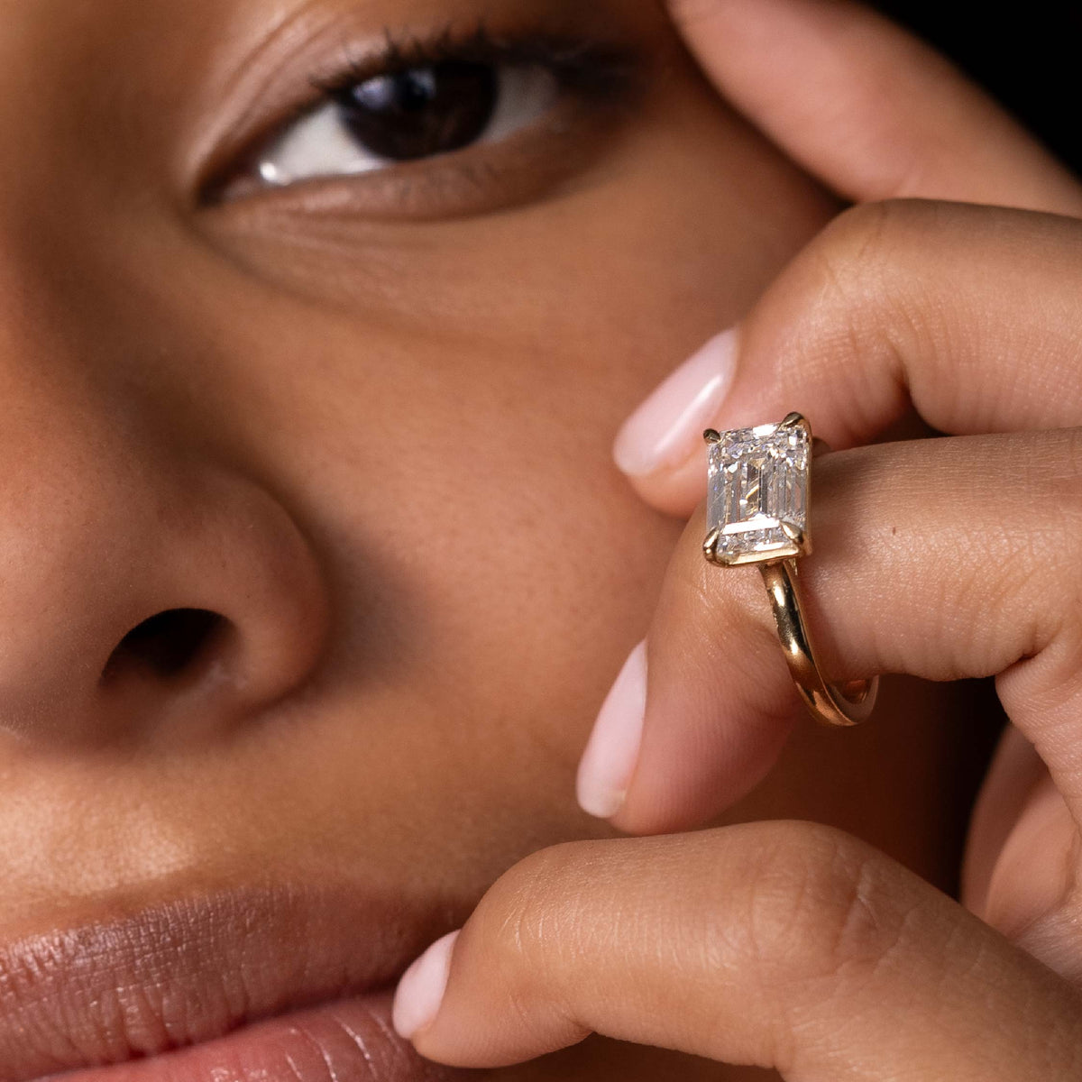 Oval Three Stone Lab Grown Diamond Engagement Ring