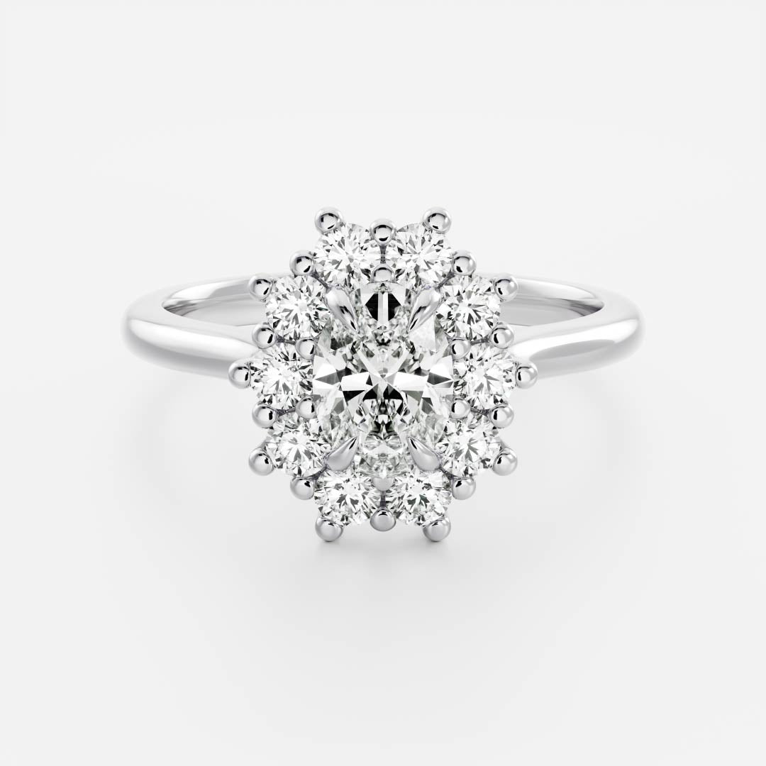 Oval Three Stone Lab Grown Diamond Engagement Ring
