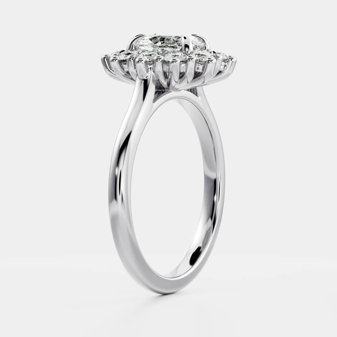 Oval Three Stone Lab Grown Diamond Engagement Ring