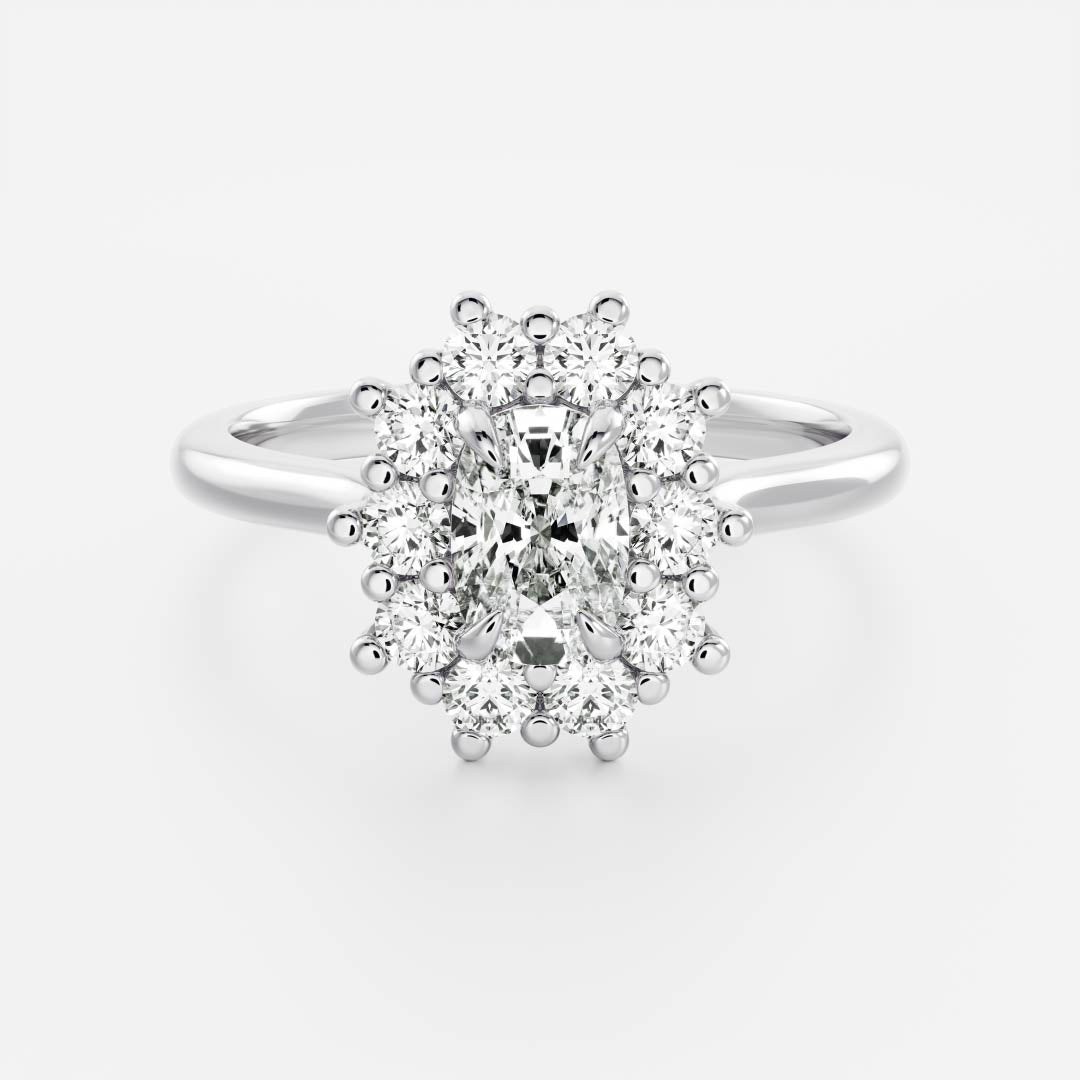 Oval Three Stone Lab Grown Diamond Engagement Ring