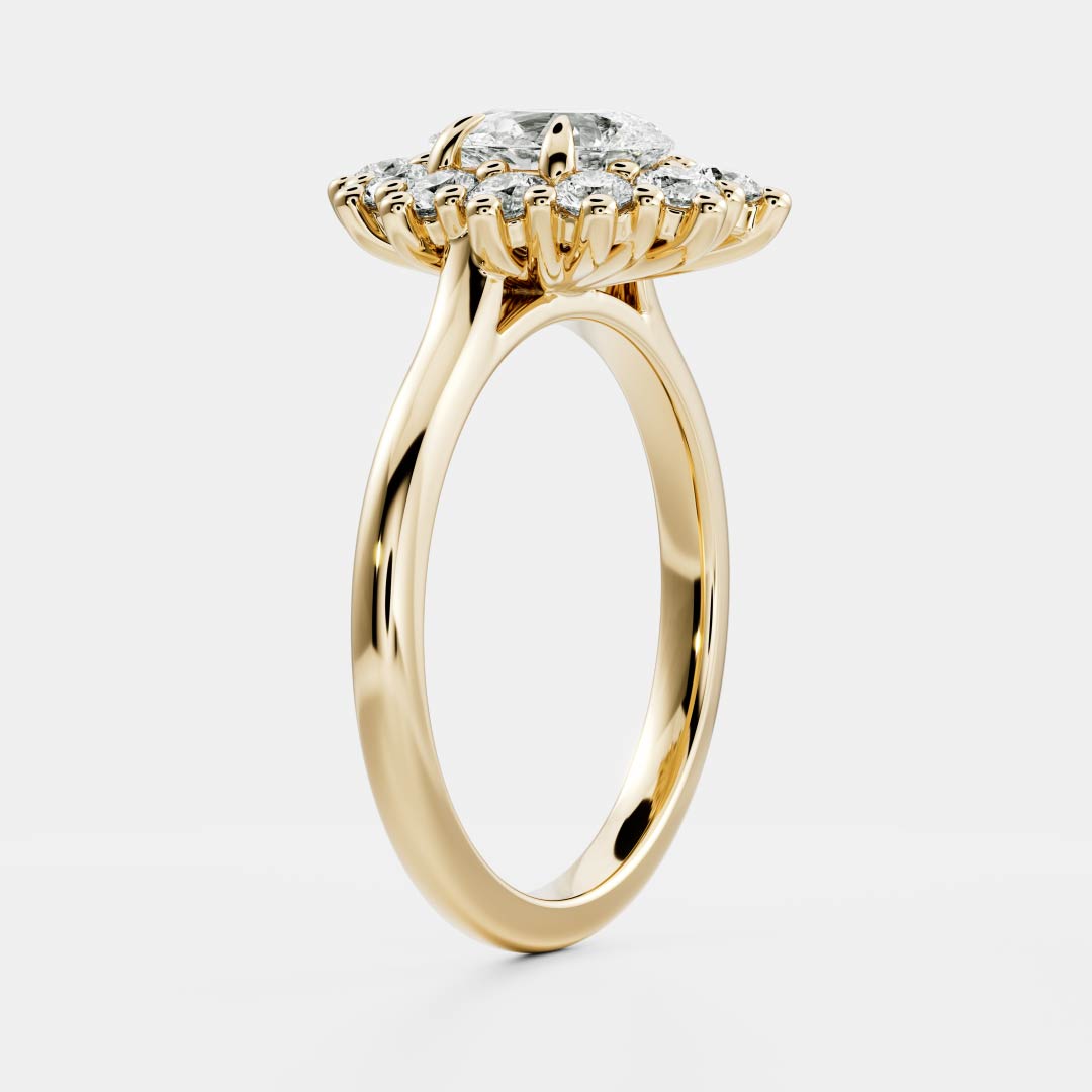 Oval Three Stone Lab Grown Diamond Engagement Ring