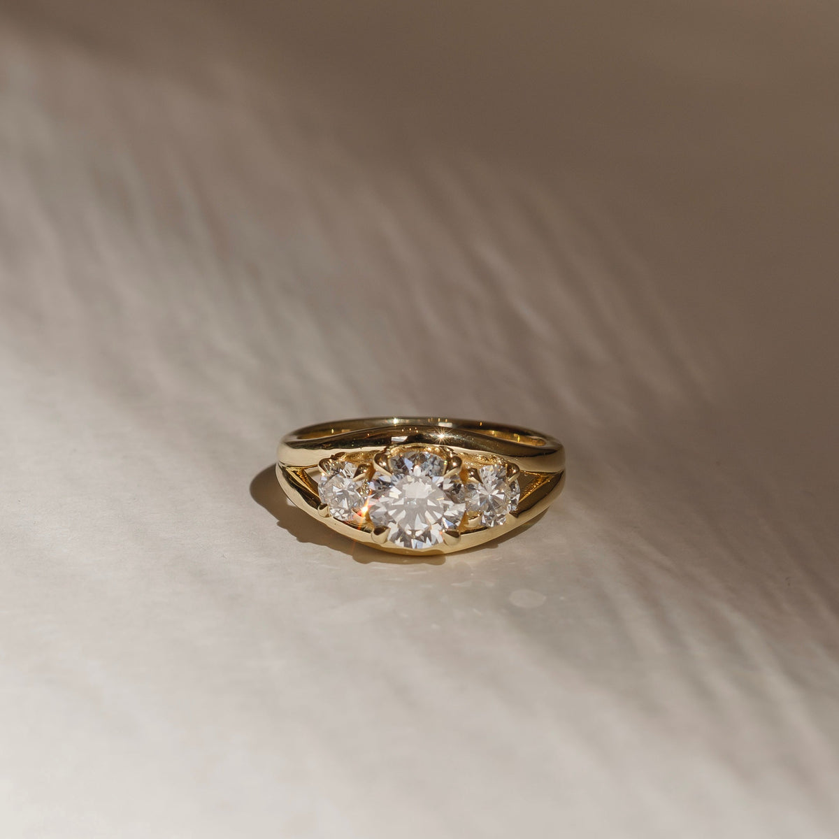 Oval Three Stone Lab Grown Diamond Engagement Ring