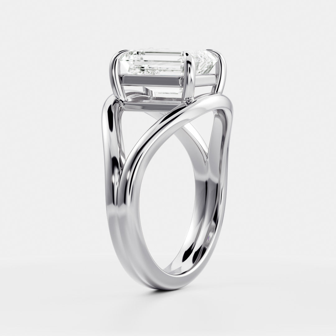 Oval Three Stone Lab Grown Diamond Engagement Ring
