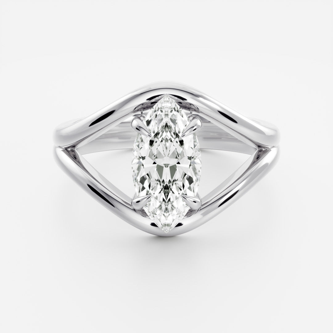 Oval Three Stone Lab Grown Diamond Engagement Ring