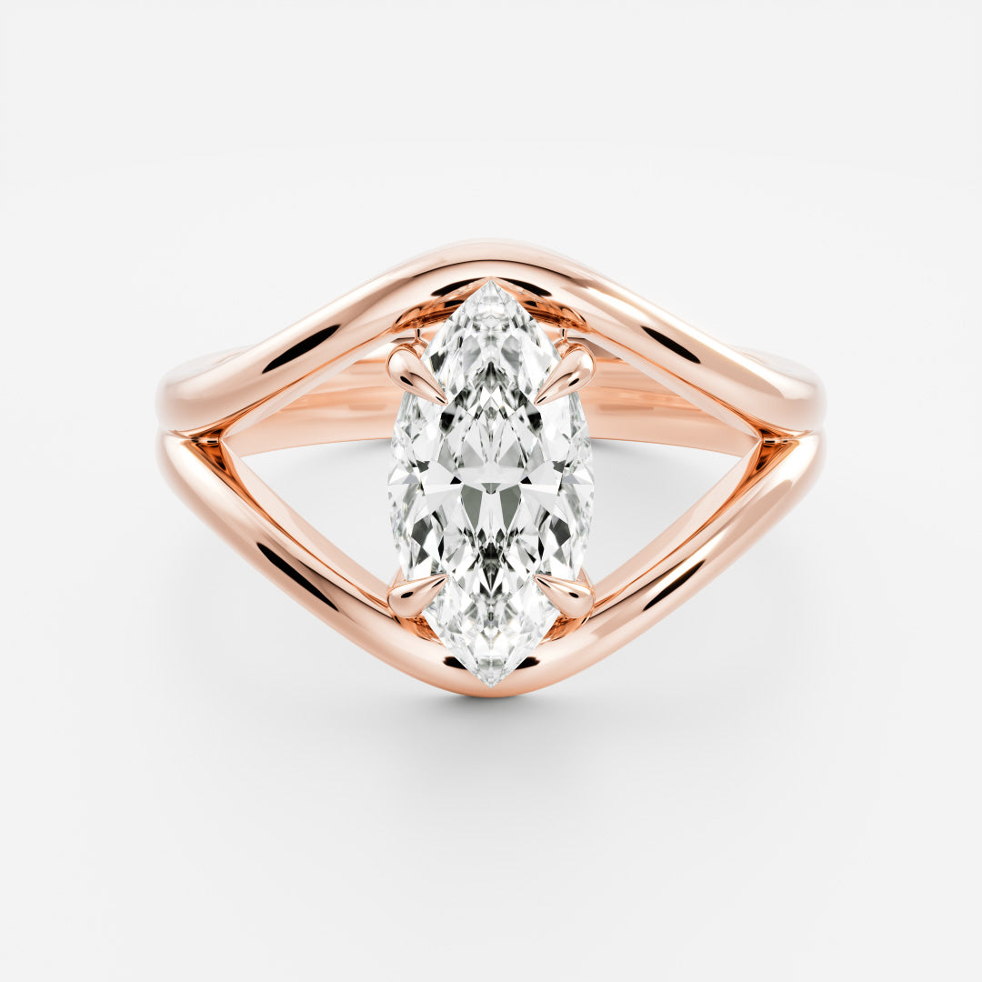 Oval Three Stone Lab Grown Diamond Engagement Ring