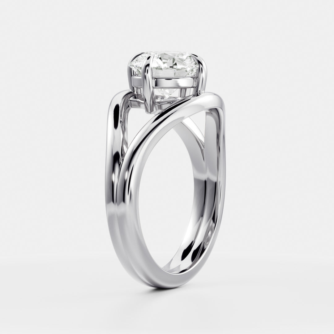 Oval Three Stone Lab Grown Diamond Engagement Ring