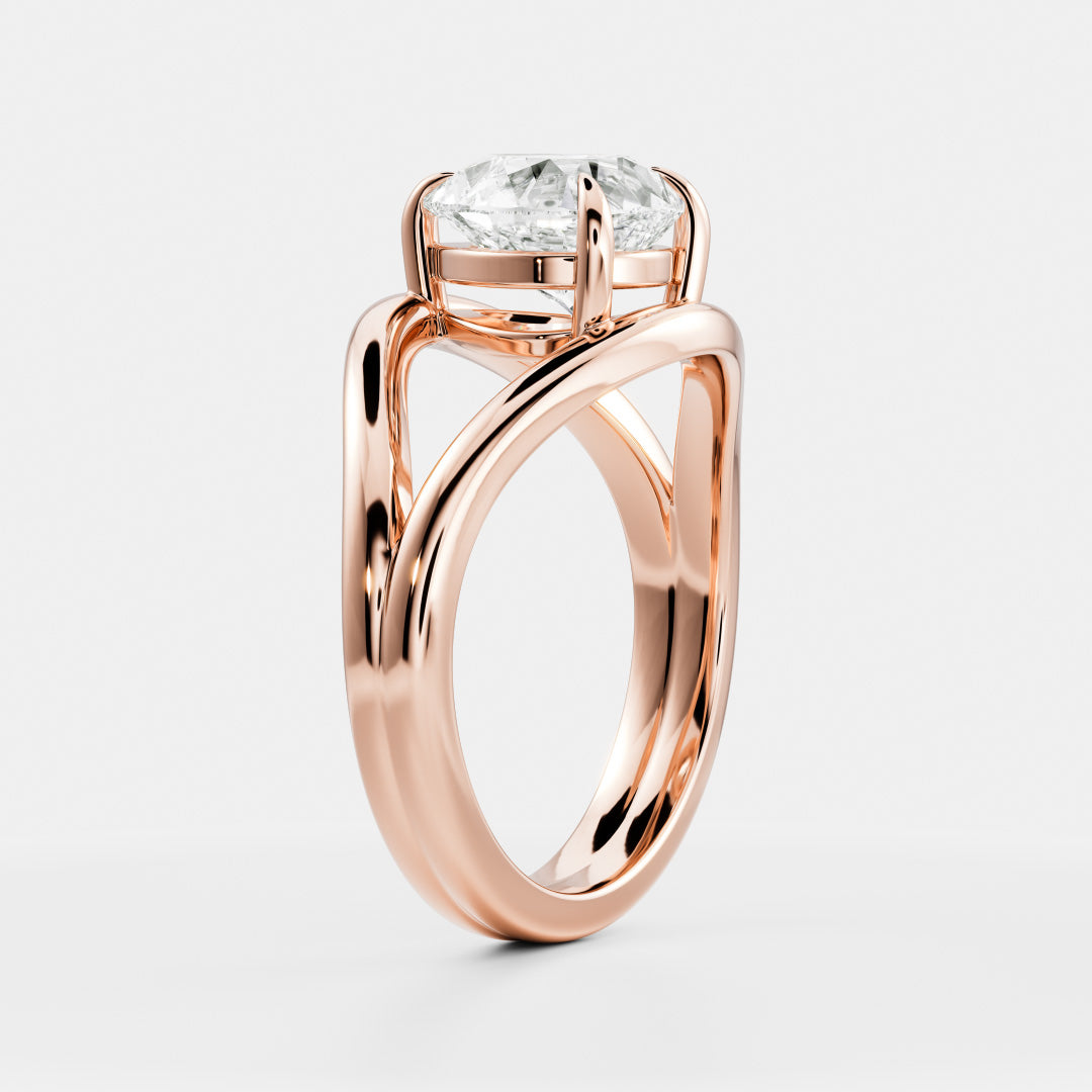 Oval Three Stone Lab Grown Diamond Engagement Ring