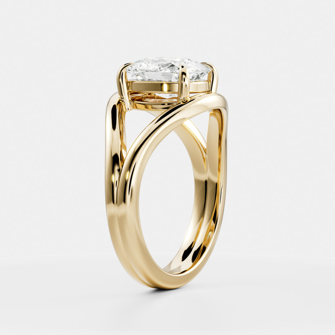 Oval Three Stone Lab Grown Diamond Engagement Ring