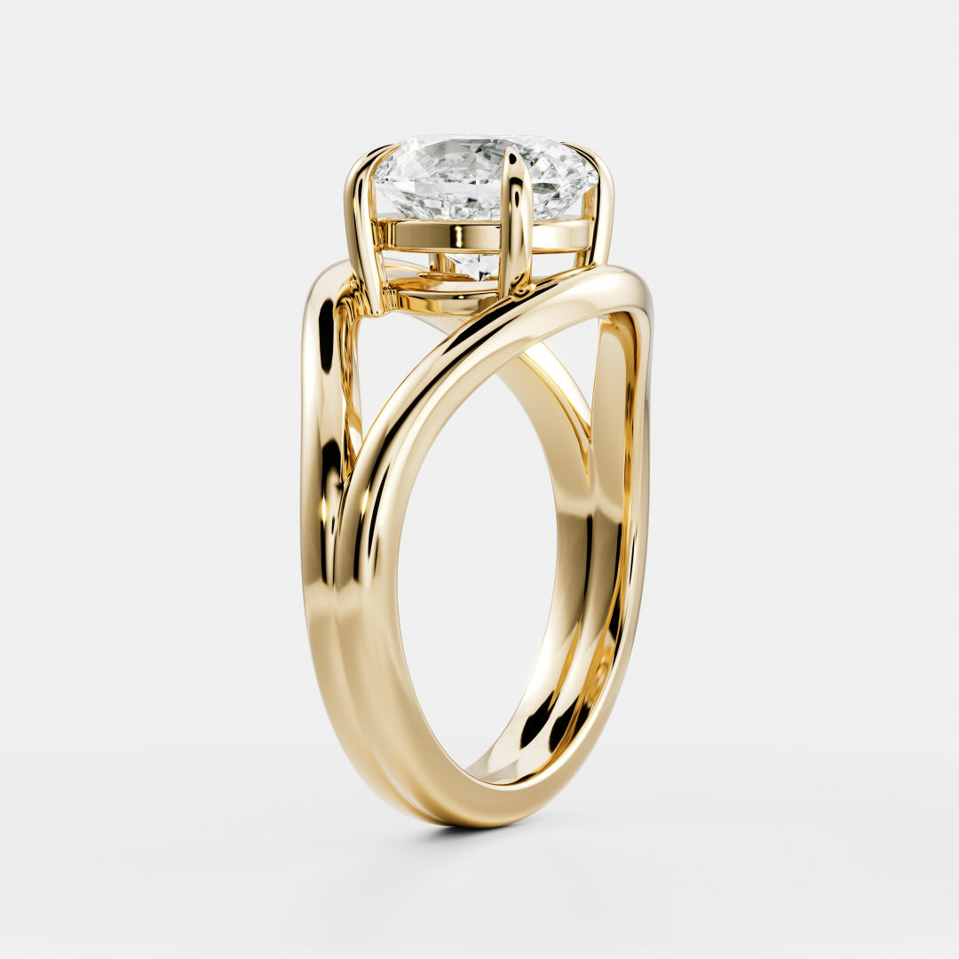 Oval Three Stone Lab Grown Diamond Engagement Ring