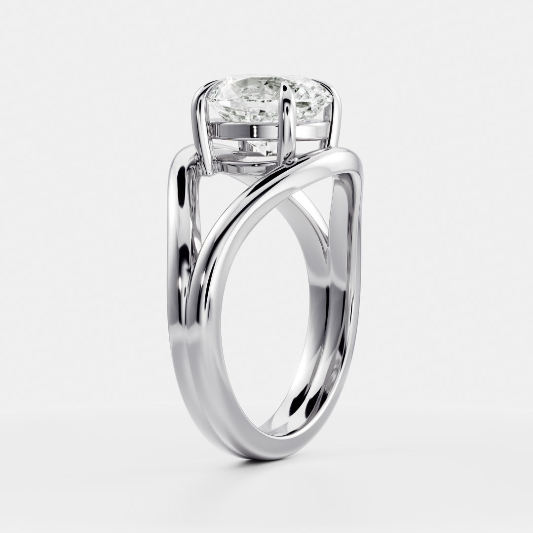 Oval Three Stone Lab Grown Diamond Engagement Ring