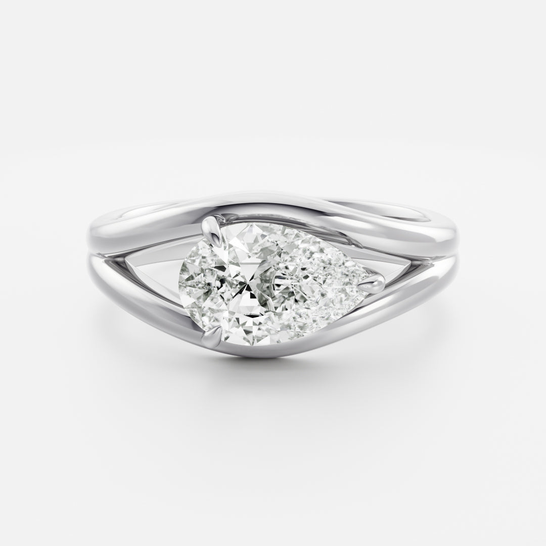 Oval Three Stone Lab Grown Diamond Engagement Ring