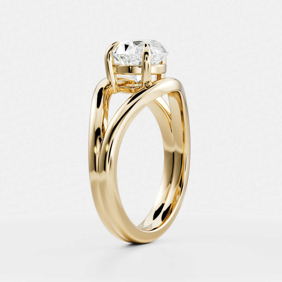 Oval Three Stone Lab Grown Diamond Engagement Ring