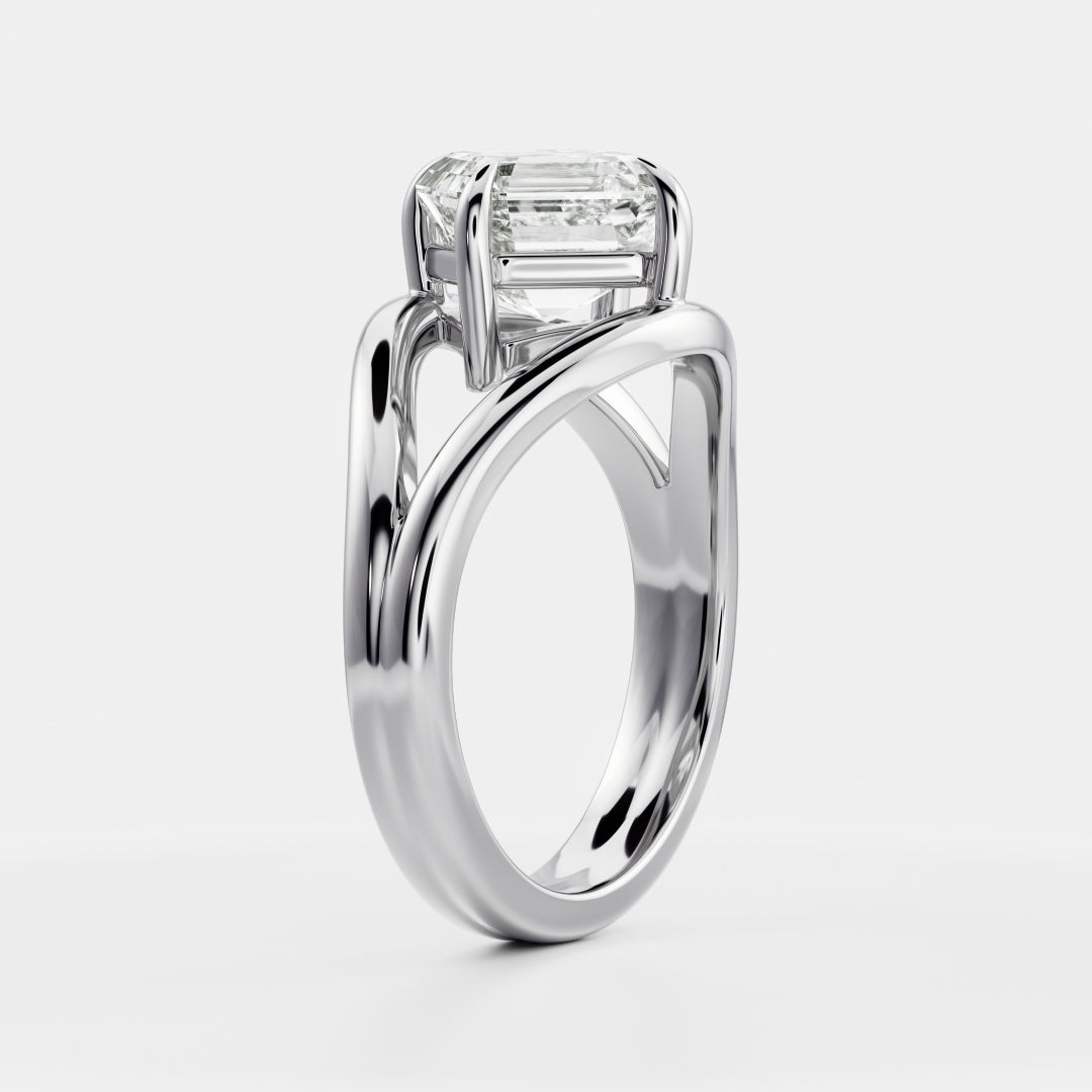 Oval Three Stone Lab Grown Diamond Engagement Ring
