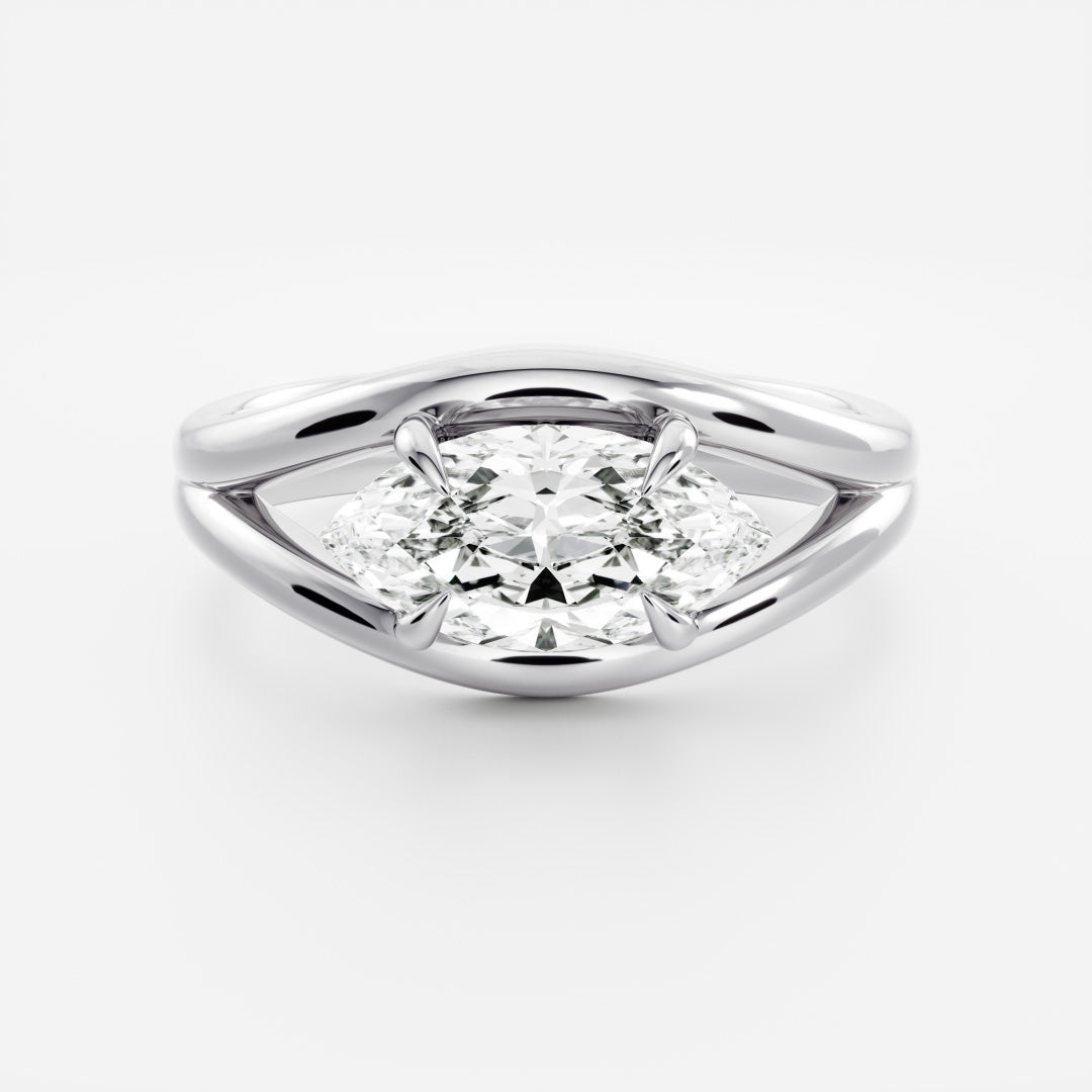 Oval Three Stone Lab Grown Diamond Engagement Ring
