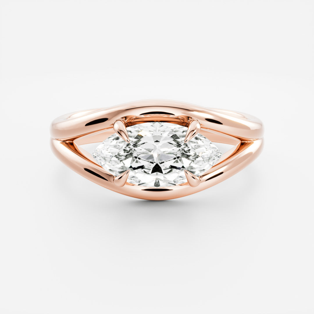 Oval Three Stone Lab Grown Diamond Engagement Ring