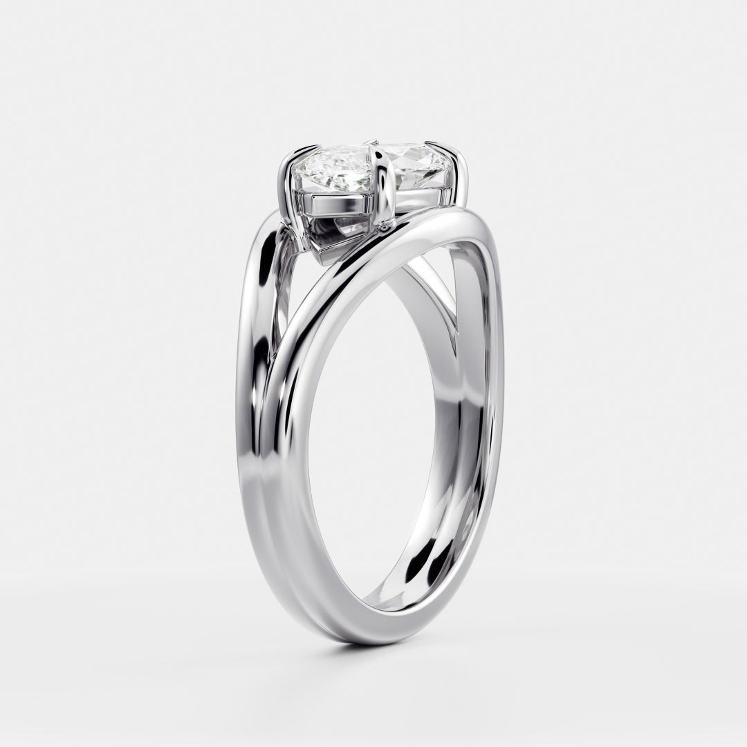 Oval Three Stone Lab Grown Diamond Engagement Ring