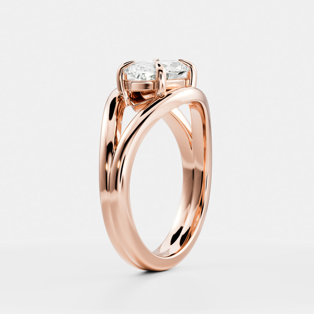 Oval Three Stone Lab Grown Diamond Engagement Ring