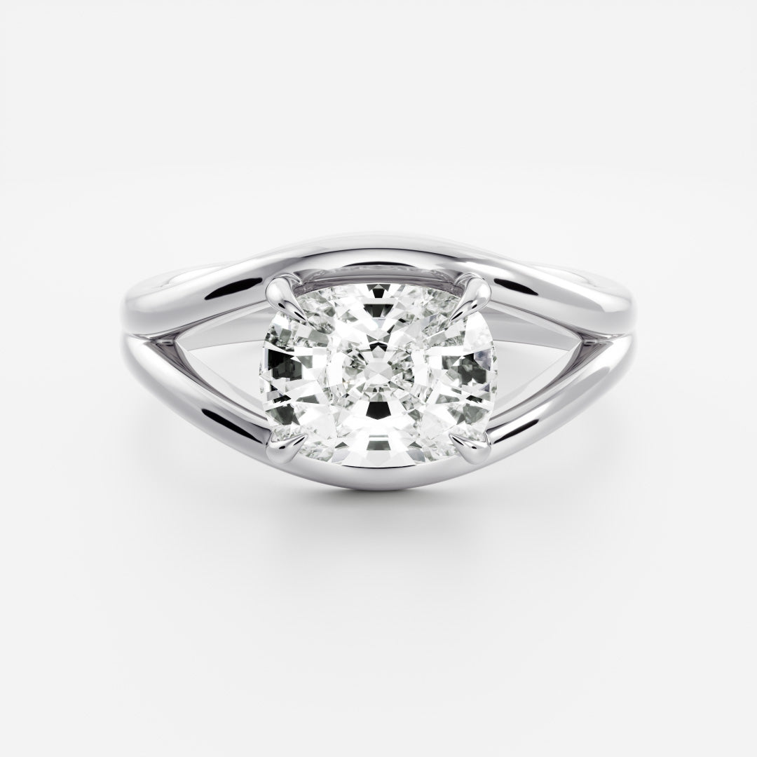 Oval Three Stone Lab Grown Diamond Engagement Ring