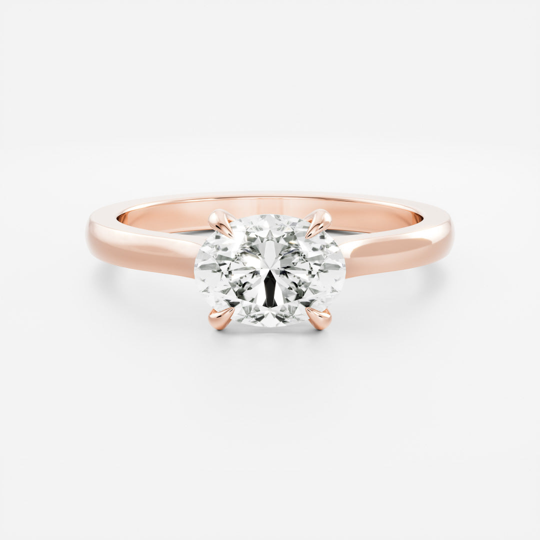 Oval Three Stone Lab Grown Diamond Engagement Ring