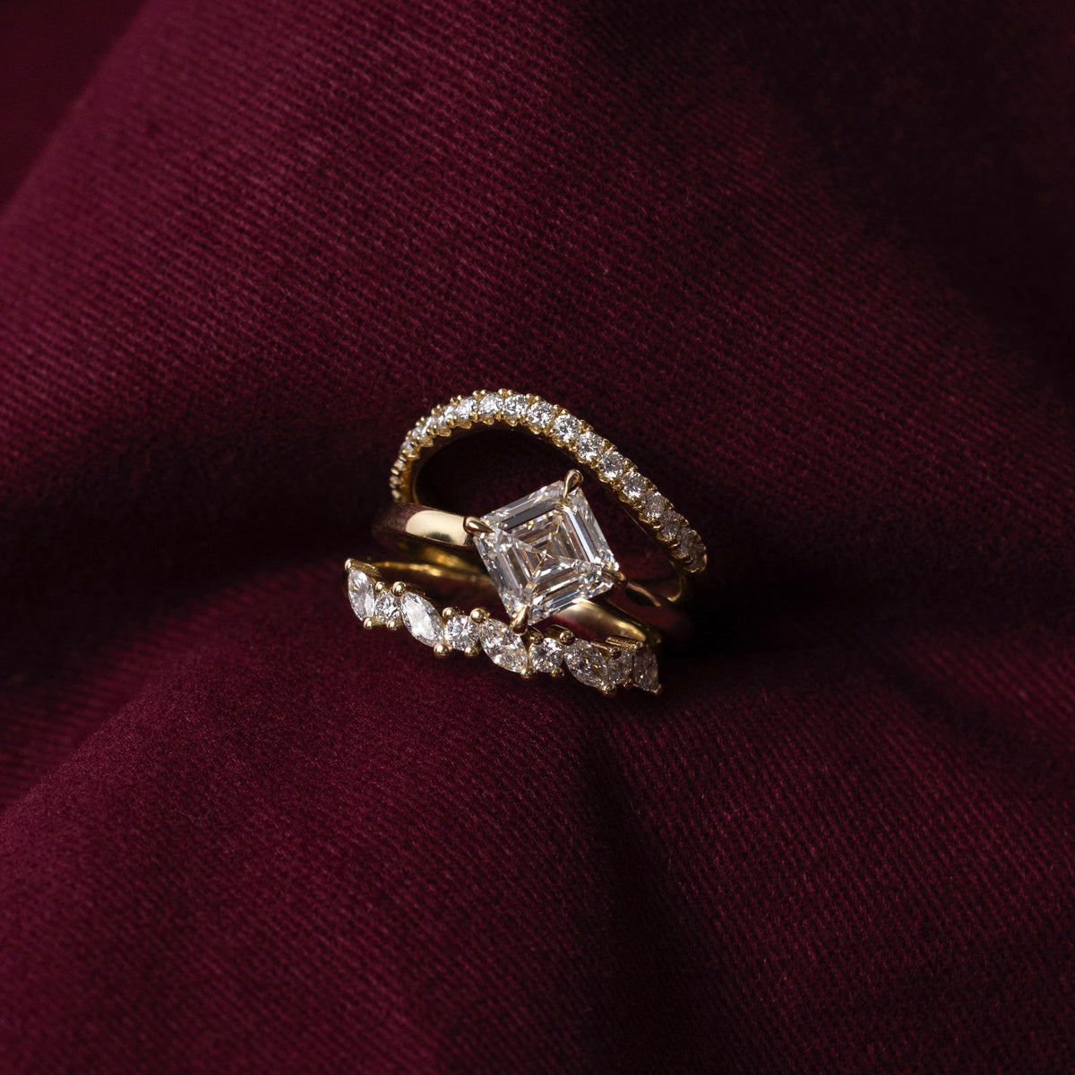Oval Three Stone Lab Grown Diamond Engagement Ring