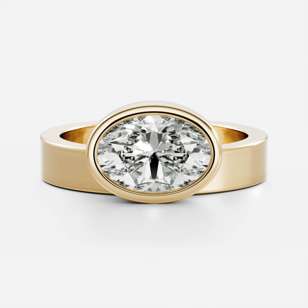 Oval Three Stone Lab Grown Diamond Engagement Ring