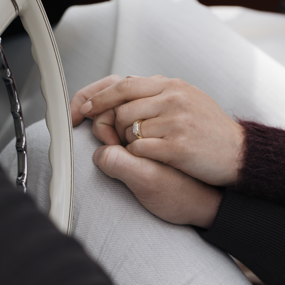 Oval Three Stone Lab Grown Diamond Engagement Ring
