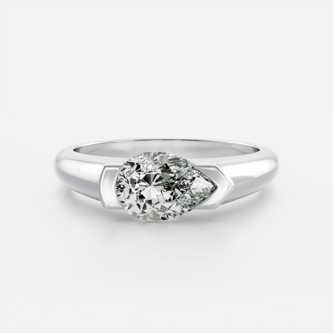 Oval Three Stone Lab Grown Diamond Engagement Ring