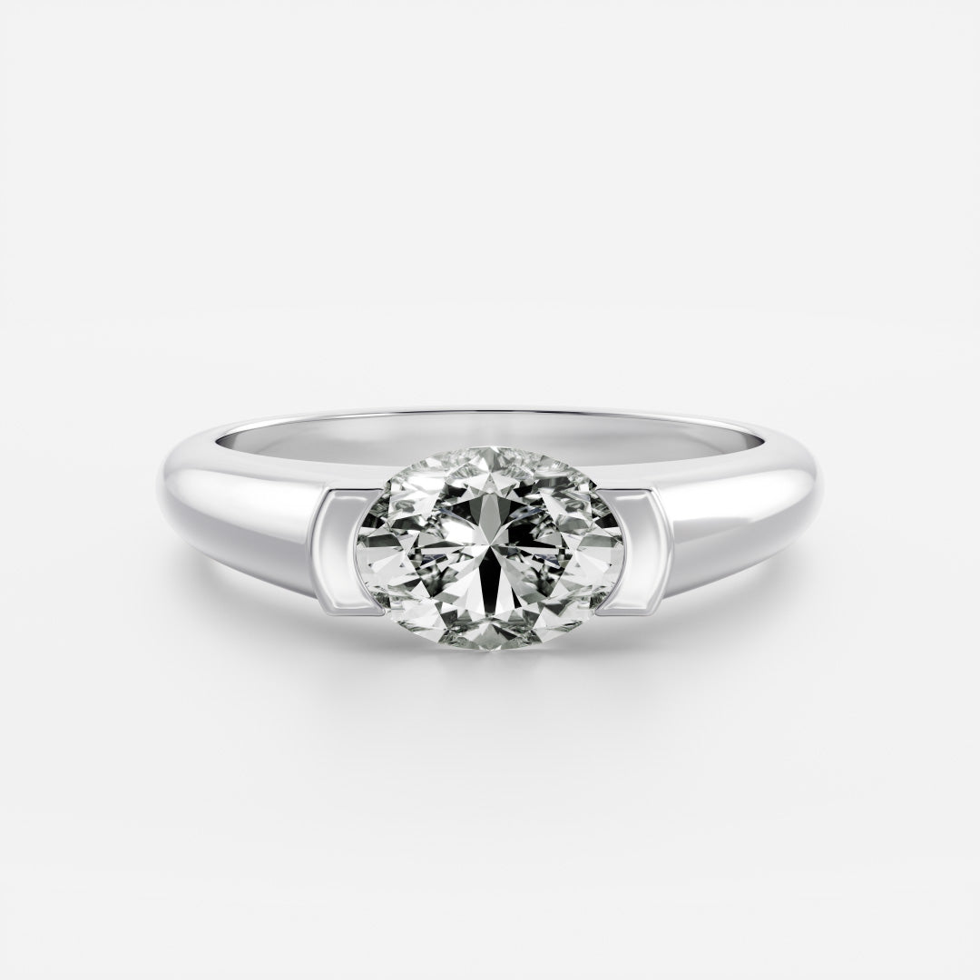 Oval Three Stone Lab Grown Diamond Engagement Ring