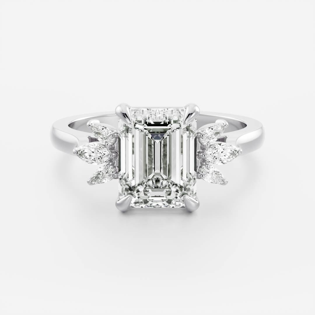 Oval Three Stone Lab Grown Diamond Engagement Ring