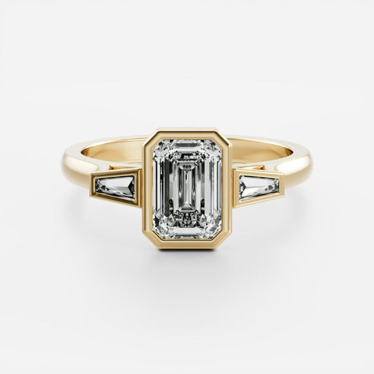 Oval Three Stone Lab Grown Diamond Engagement Ring
