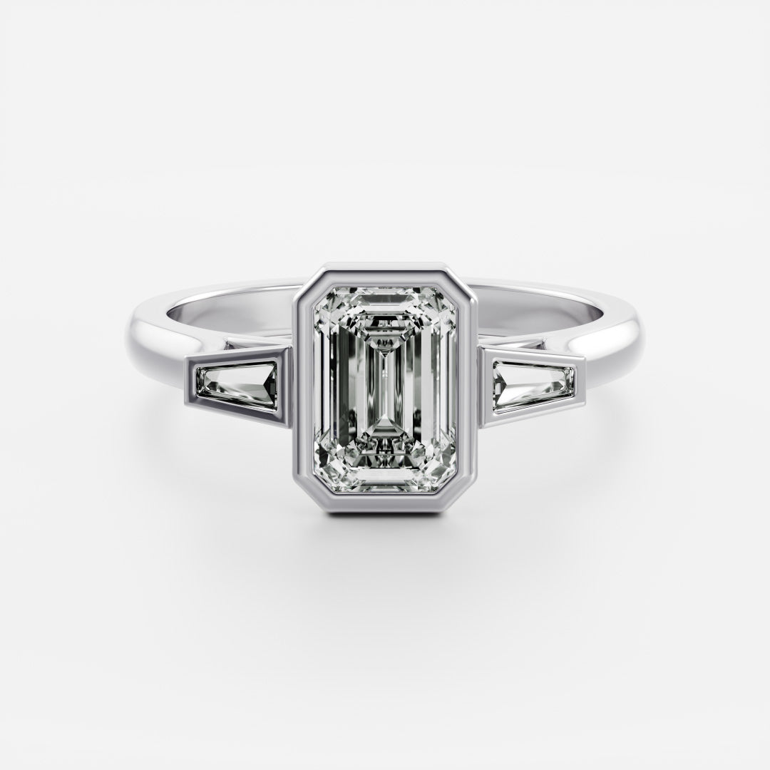 Oval Three Stone Lab Grown Diamond Engagement Ring