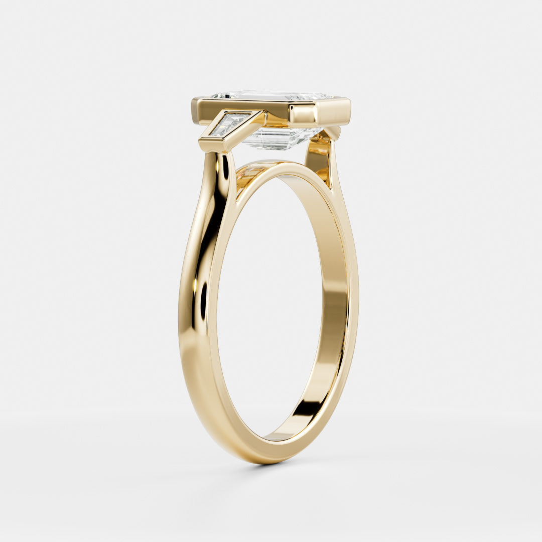 Oval Three Stone Lab Grown Diamond Engagement Ring