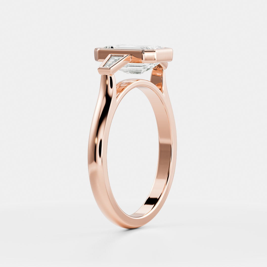 Oval Three Stone Lab Grown Diamond Engagement Ring
