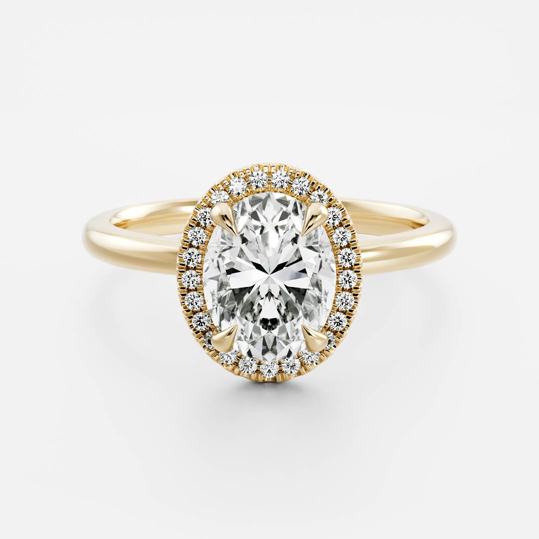 Oval Three Stone Lab Grown Diamond Engagement Ring