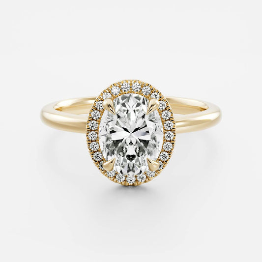 Oval Three Stone Lab Grown Diamond Engagement Ring