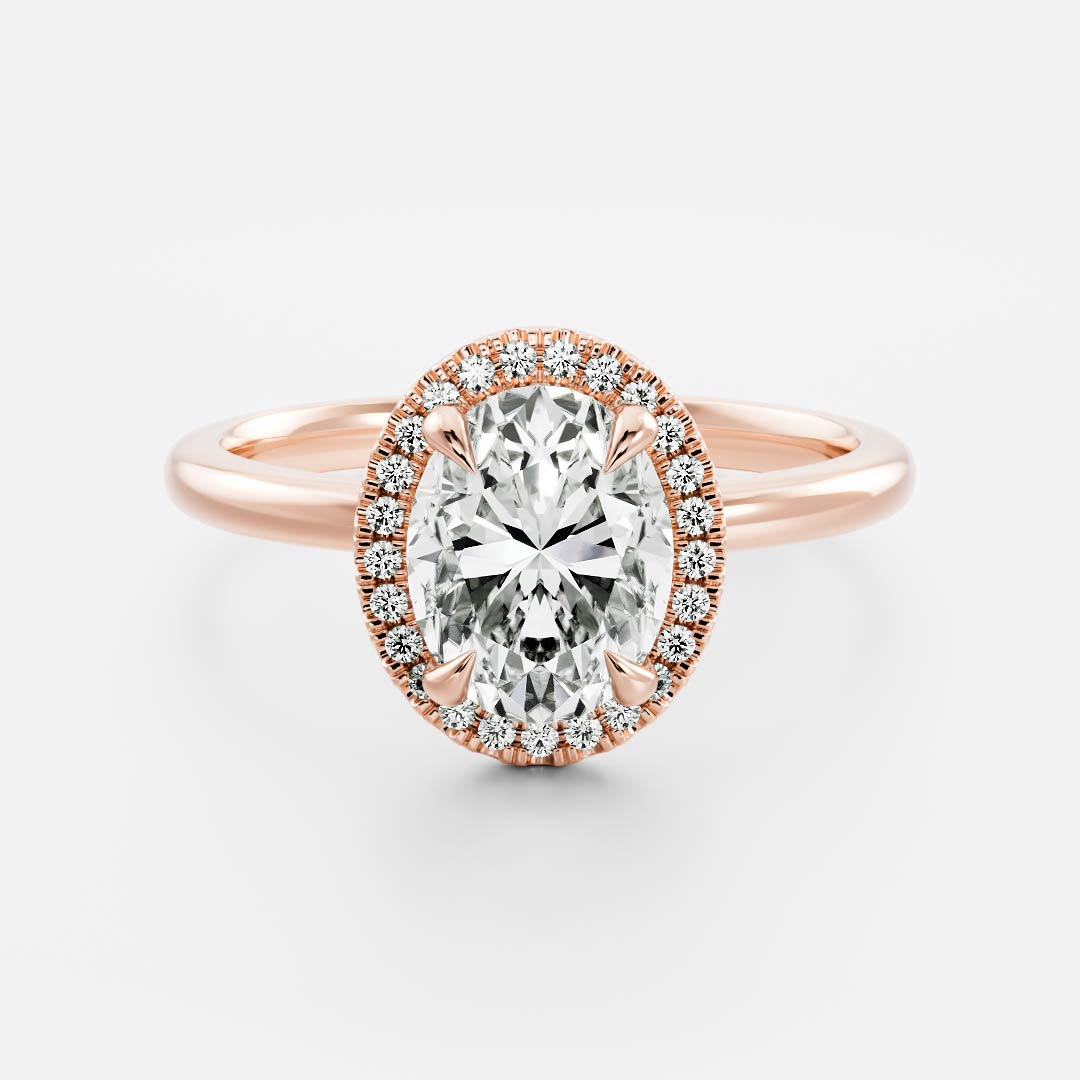 Oval Three Stone Lab Grown Diamond Engagement Ring