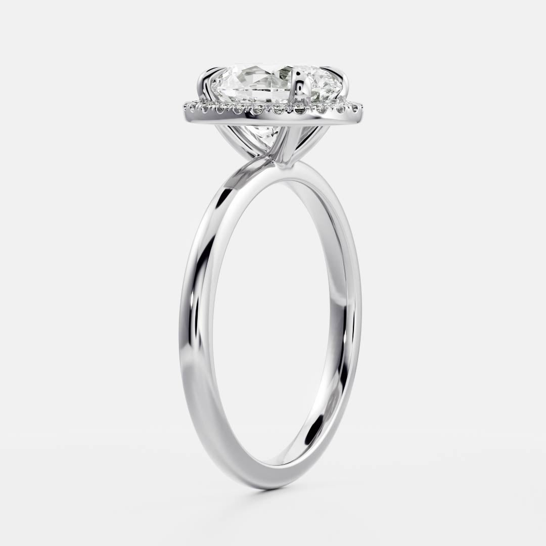 Oval Three Stone Lab Grown Diamond Engagement Ring